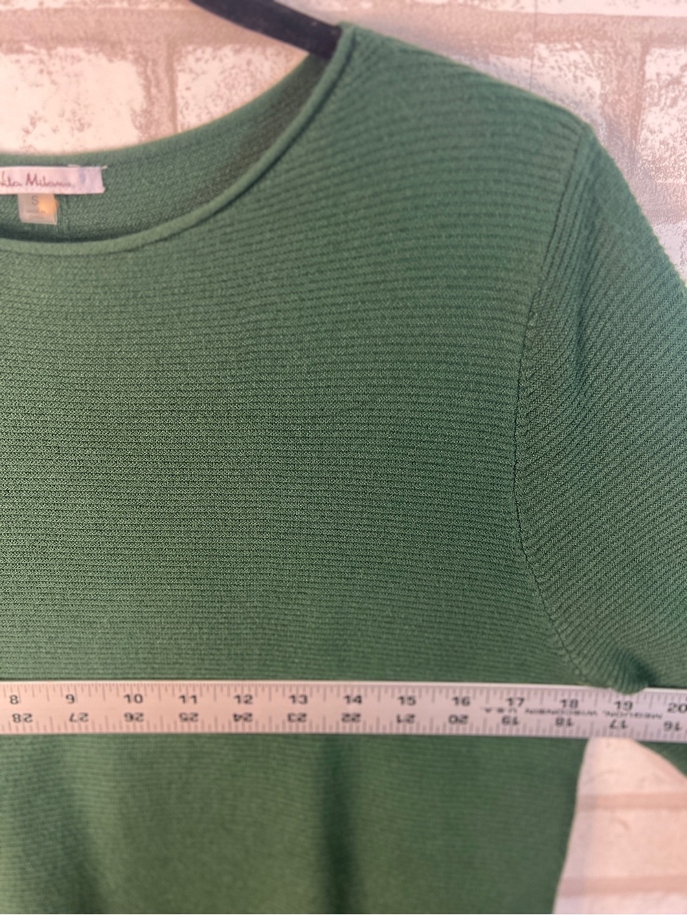 Milano Forest Green Crewneck Textured Knit Sweater - Picture 6 of 7